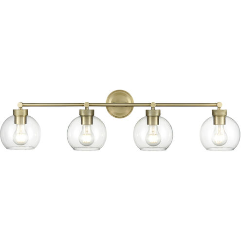 Jonatan 4 Light 35 inch Vintage Brass Vanity Light Wall Light